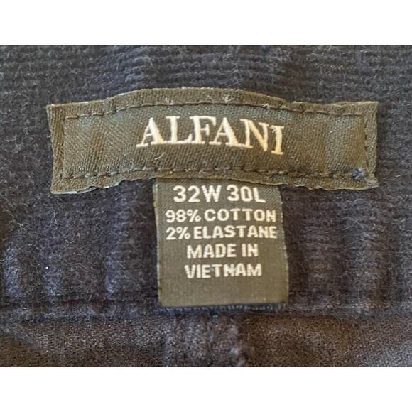 Alfani Mens Corduroy Pants Size 32x30 Color Navy Blue Five-Pocket Cotton Import - Picture 6 of 16